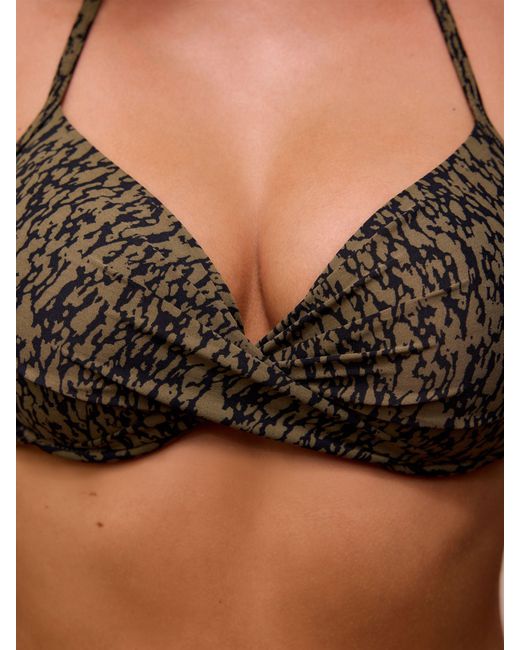 Next Natural Wattiertes Bikini-Oberteil Mit Tiefem Ausschnitt Und Bügeln75A