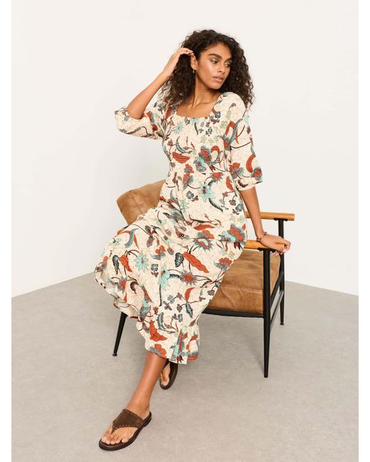 FatFace Natural Fatface Adele Regular Midi Dress