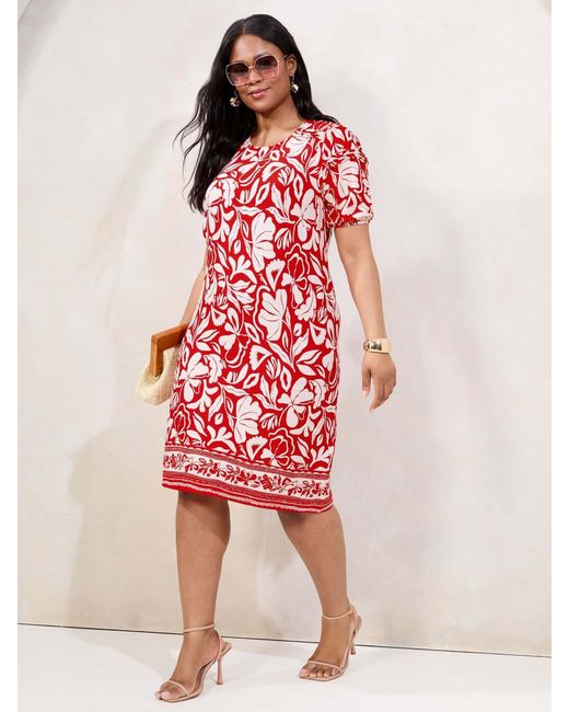 Lipsy Curve Textured Short Sleeve Jersey Mini Shift Dress