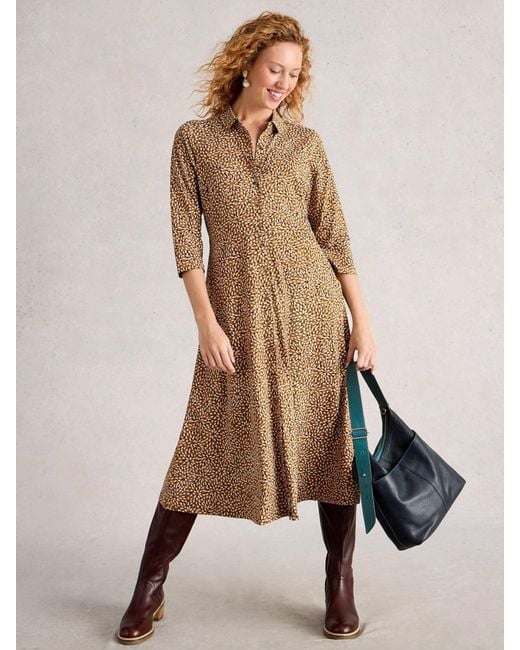 White Stuff Natural Rua Jersey Shirt Dress