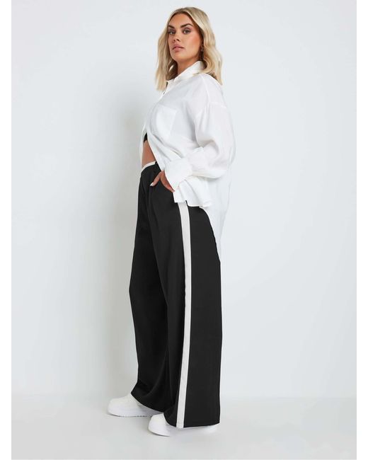 Yours Curve Black Hose Mit Weitem Bein Und Seitenstreifen​