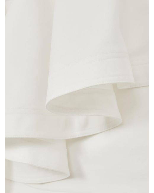 Reiss White Hera Cotton Tiered Ruffle Mini Dress