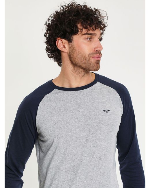 Threadbare Blue Blend Long Sleeve Pyjamas Set for men