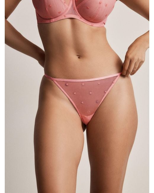 Next Pink Daisy Embroidered Knickers 2 Pack
