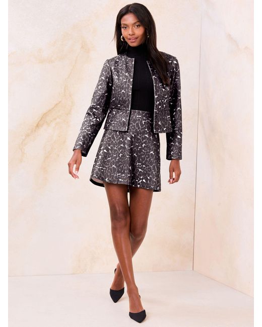 Lipsy Black Cropped Collarless Blazer