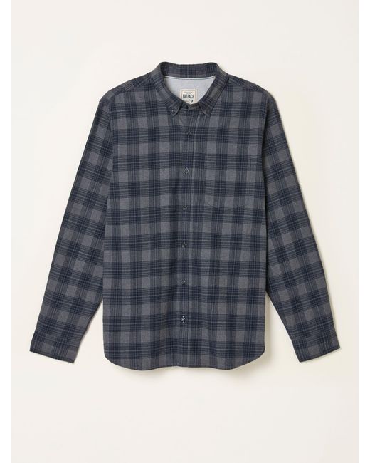 FatFace Blue Fatface Scole Long Sleeve Check Shirt for men