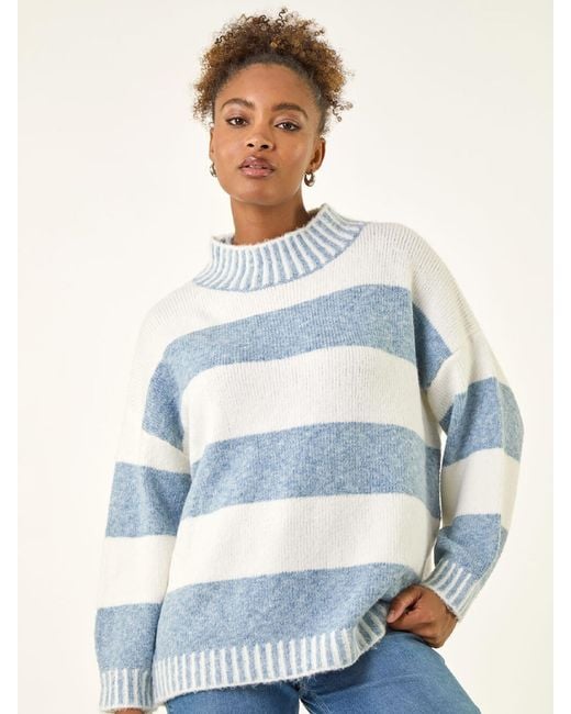 Roman Blue Stripe Knitted Jumper