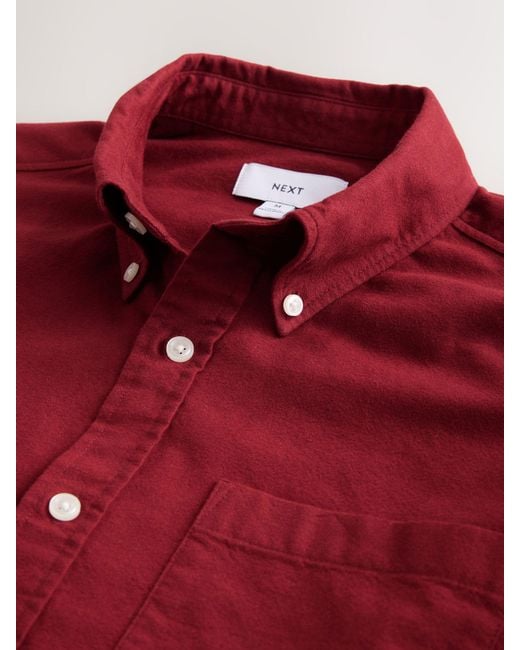 Next Red Soft Touch Oxford Long Sleeve Shirt for men