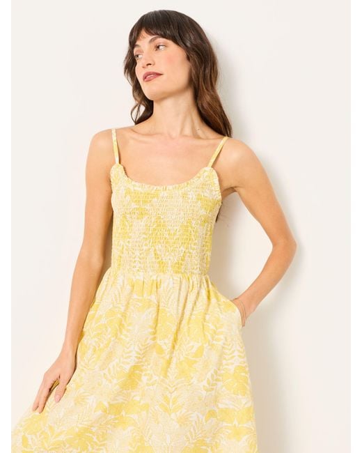 FatFace Yellow Fatface Emmy Petite Midi Dress