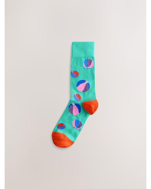 Next Blue Pattern Socks 5 Pack for men