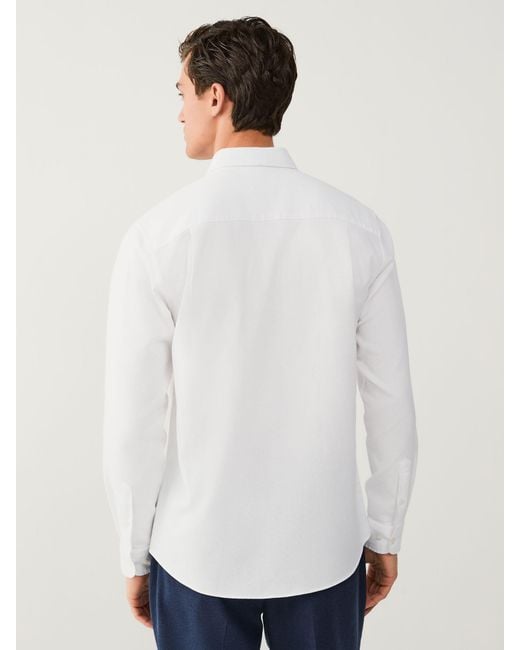 Next White Regular Fit Washed Dobby Long Sleeve Smart Cutaway Collar 100% Cotton Shirt for men