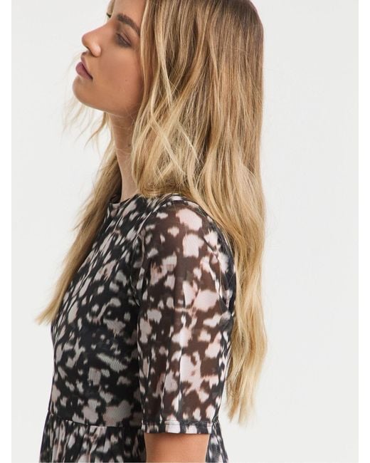 Simply Be White Mesh Short Sleeve Midi Dress