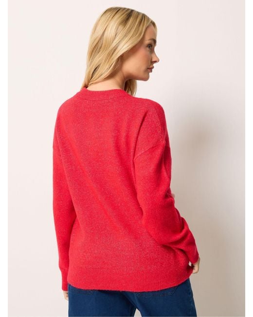 M Com Red Novelty Sequin Jumper