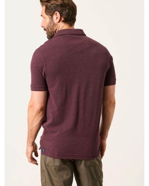 FatFace Purple Fatface Short Sleeve Pique Polo Shirt for men