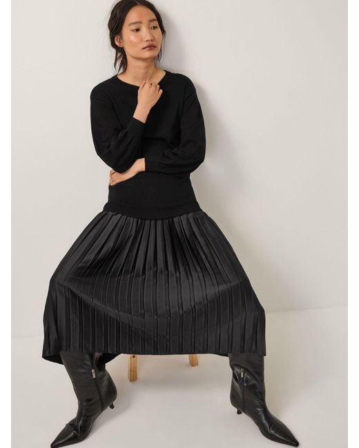 Monsoon Blue Fia Jumper Pleated Midi Dress