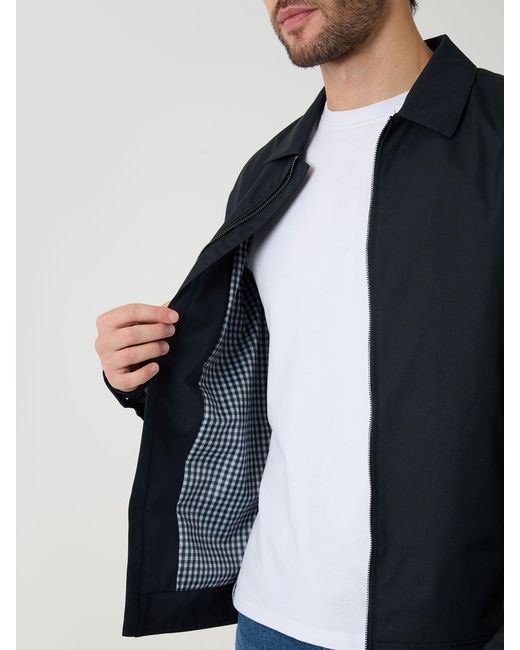Threadbare Blue Showerproof Lightweight Collared Zip Through Jacket for men