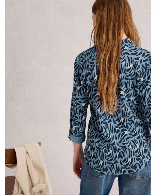 White Stuff Blue Annie Jersey Shirt