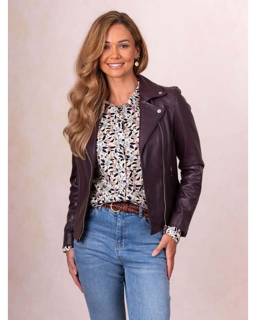 Lakeland Leather Blue Tarraby Biker Jacket