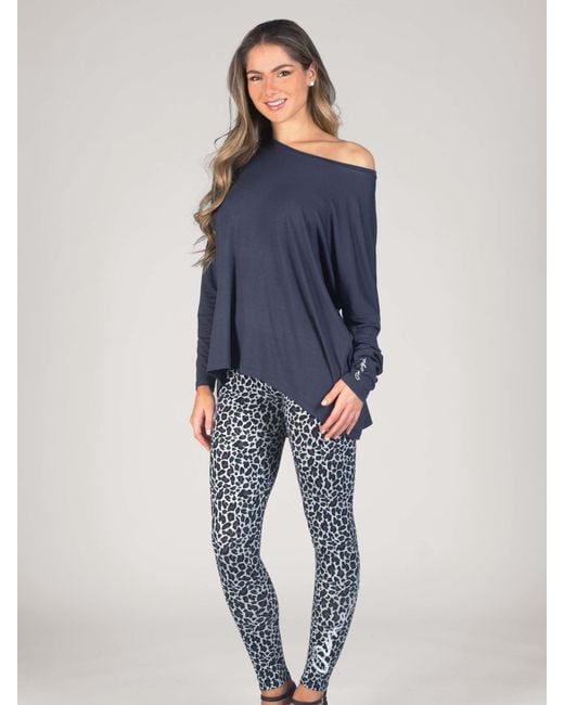 Pineapple Blue Script Long Sleeves Top