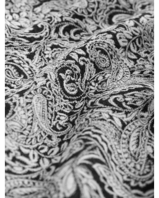 Next Gray Paisley Jacquard Printed Short Sleeve Shirt for men