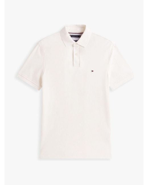 Tommy Hilfiger White 1985 Regular Fit Pique Polo Shirt for men