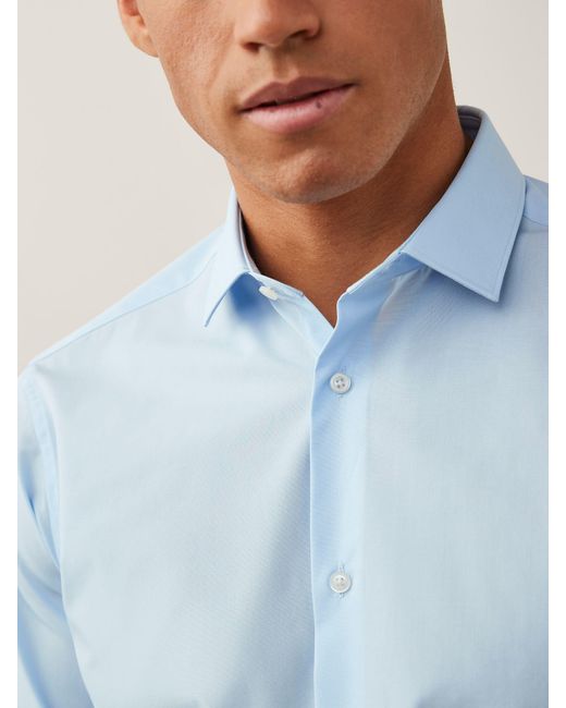 Next Blue Slim Fit Easy Care Single Cuff Smart Shirt for men