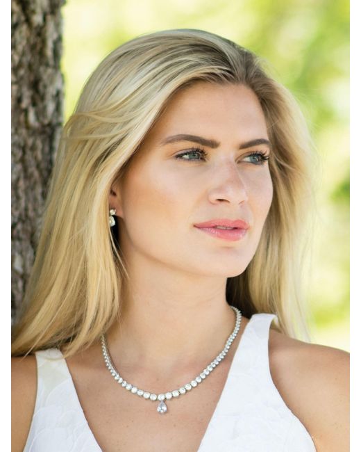 Ivory & Co. Natural Imperial Crystal Teardrop Necklace