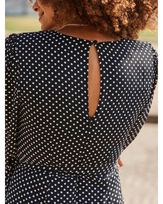 Sosandar Gray Spot Print Belted Midi Dress