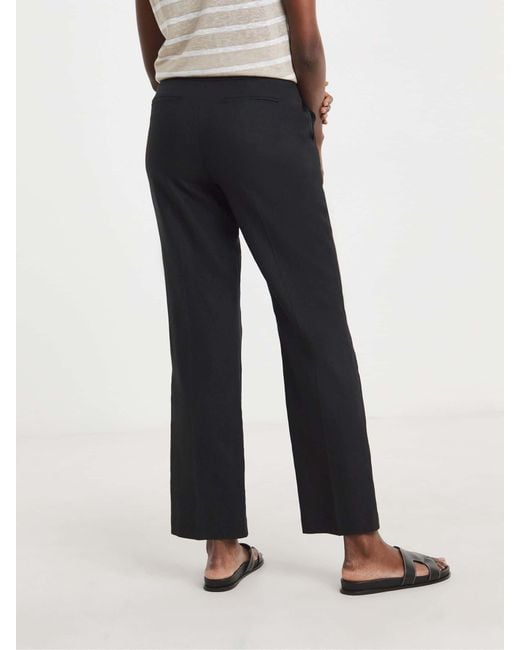 JD Williams Blue Linen Mix Straight Leg Tailored Trousers