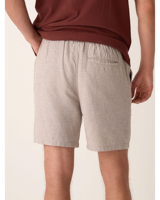 Next White Linen Blend Elasticated Waist Shorts for men