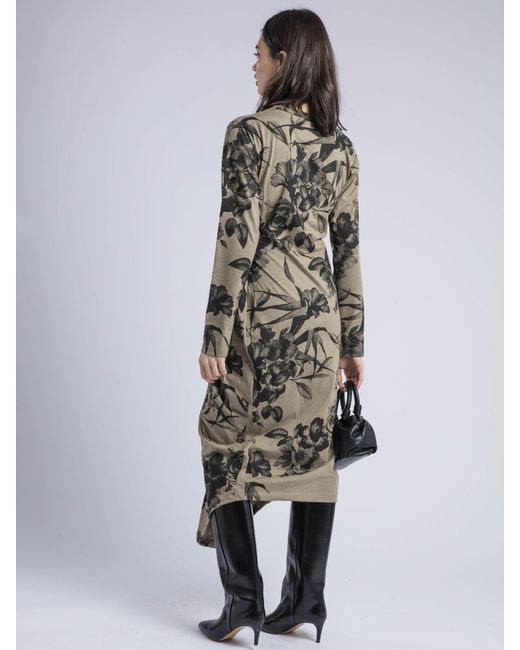 Religion White Long Sleeved Flint Jersey Dress With Drape Detail