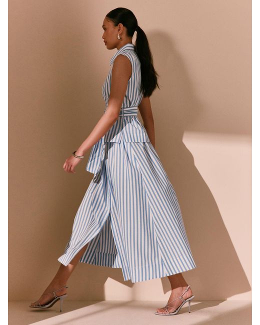 Next Blue Button Down Maxi Skirt