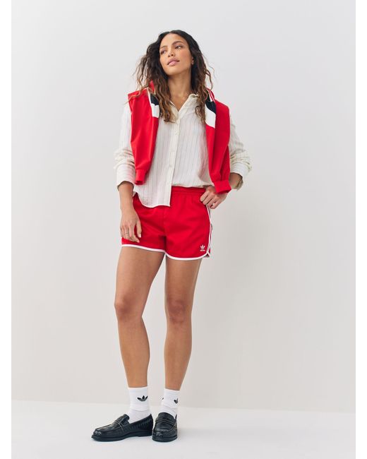 Adidas Originals Red Adicolour 3-Stripes Sprinter Shorts