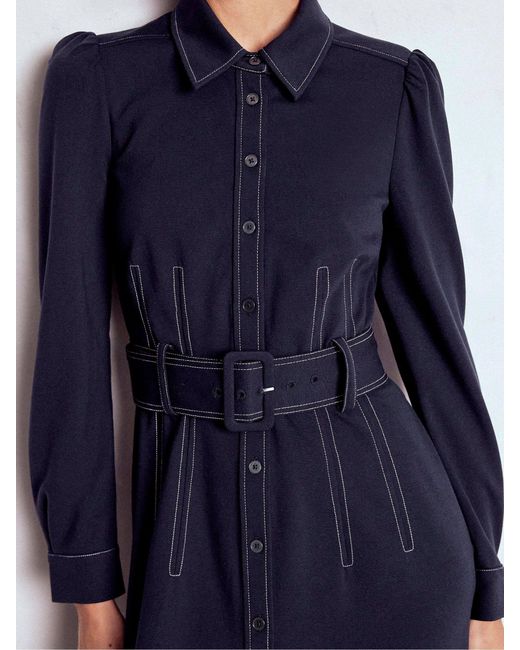 Boden Blue Anita Long Sleeve Shirt Dress