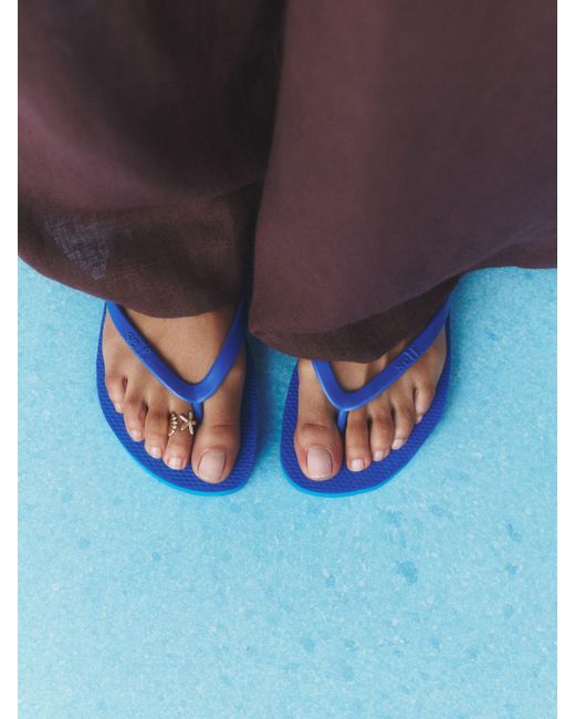 Self Blue Flip Flops