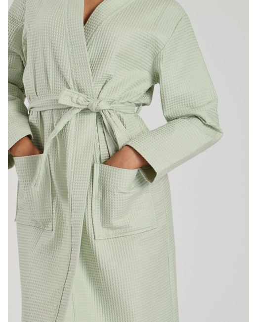Loungeable Green Herren 100% Baumwolle Waffel Bademantel Für Herren