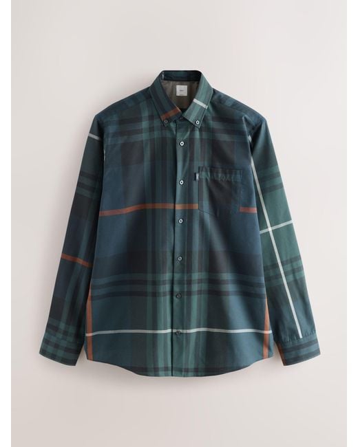 Next Blue Regular Fit Easy Iron Button Down Oxford Shirt for men