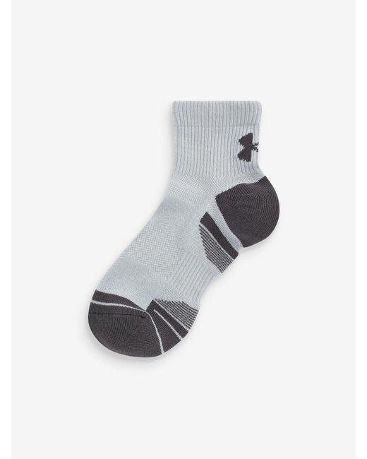 Under Armour Gray Quarter Performance Tech Crew Socks 3 Pack for men