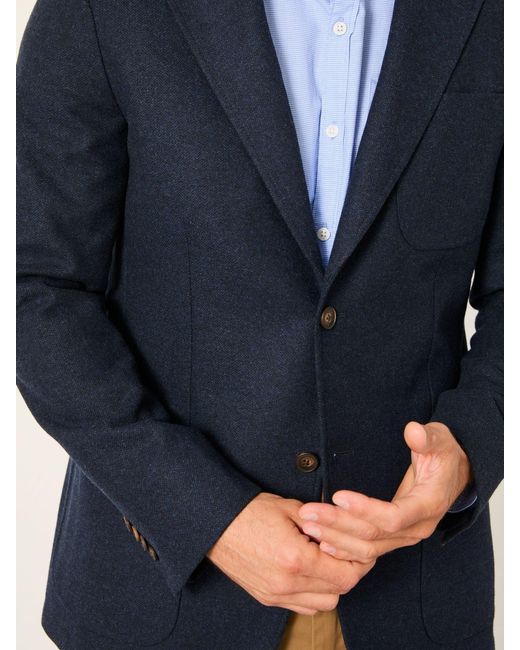 FatFace Blue Fatface Witley Wool Mix Herringbone Blazer for men
