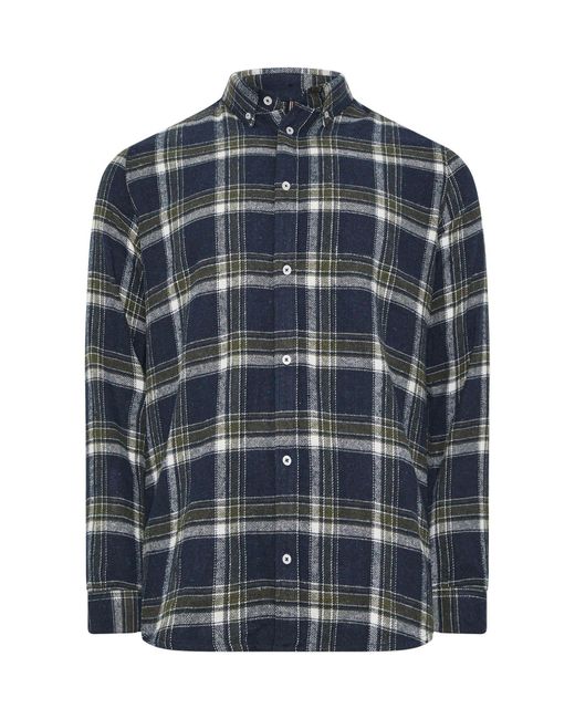 BadRhino Big & Tall Men's Blue Brushed Check Shirt