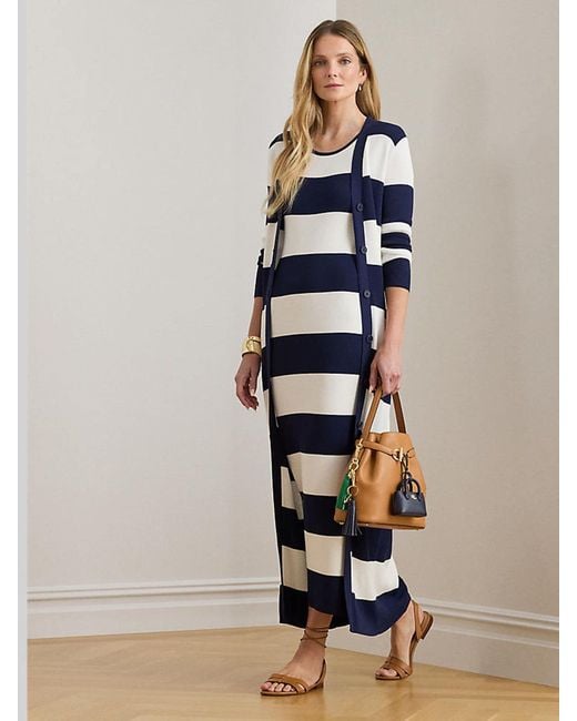 Ralph Lauren Blue Faraz Stripe Knit Dress