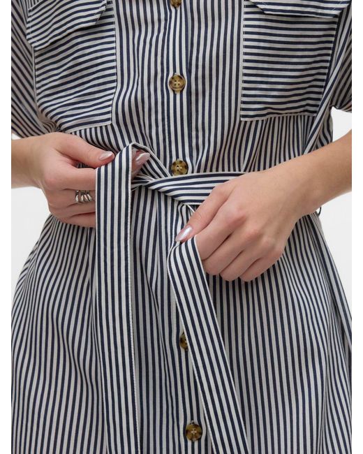 Vero Moda Gray Short Sleeve Shirt Dress