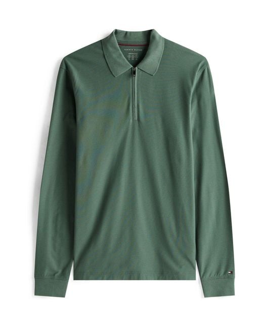 Tommy Hilfiger Green Regular Fit Long Sleeve Polo Shirt for men