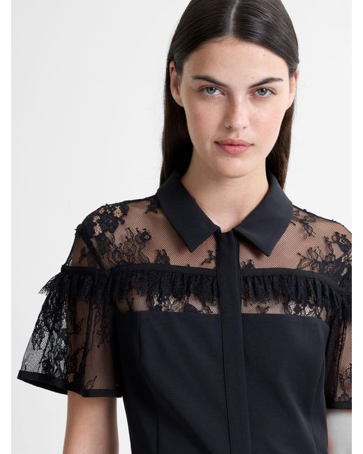 chinese dress ladies Miles Lace Mix Shirt Dress
