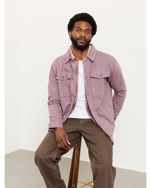 FatFace Purple Fatface Dusky Canvas Two Pocket Worker Jacket for men