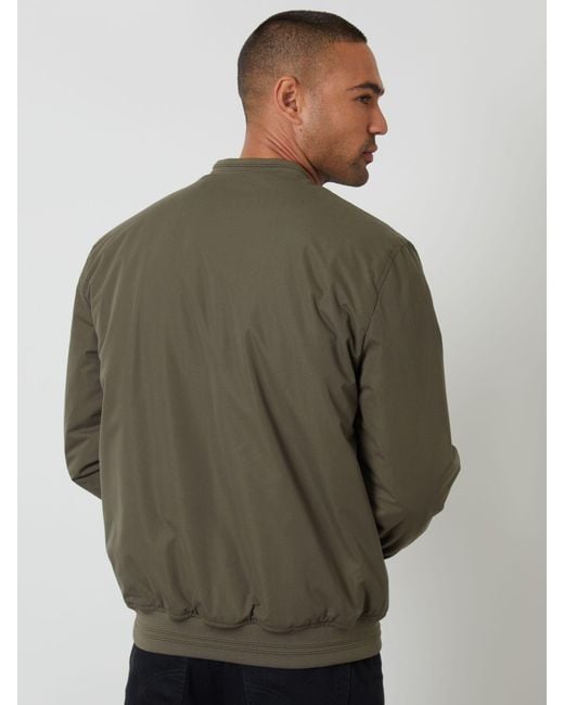 Threadbare Green Padded Bomber Jacket for men