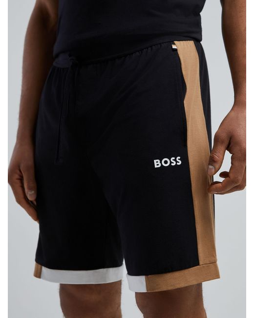 BOSS Men's Black Balance Regular-Fit Logo Shorts