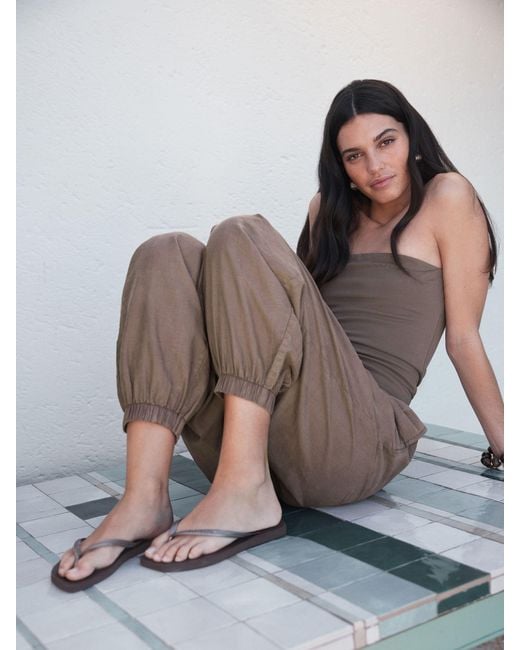 Havaianas Brown Square Flip Flops
