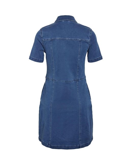 Noisy May Blue Short Sleeve Denim Shirt Dress