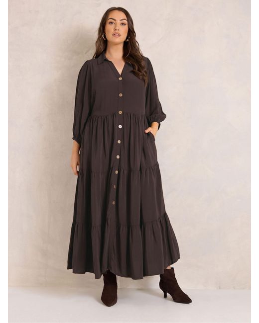 Evans Brown Button Through Dress